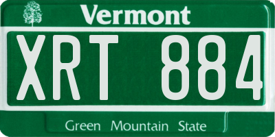 VT license plate XRT884
