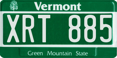VT license plate XRT885
