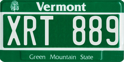 VT license plate XRT889