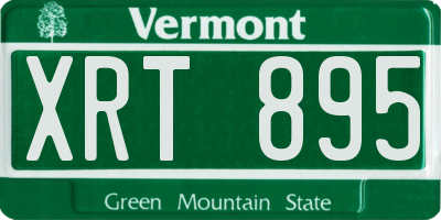 VT license plate XRT895