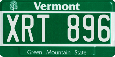 VT license plate XRT896