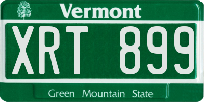 VT license plate XRT899