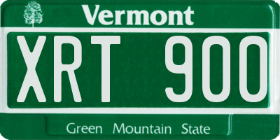 VT license plate XRT900