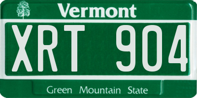 VT license plate XRT904