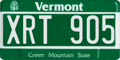 VT license plate XRT905