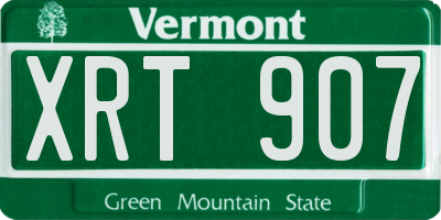 VT license plate XRT907