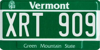 VT license plate XRT909