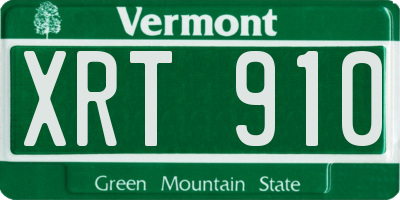 VT license plate XRT910