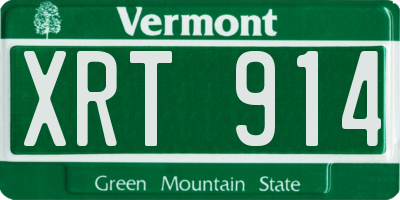 VT license plate XRT914