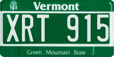 VT license plate XRT915