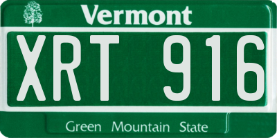 VT license plate XRT916