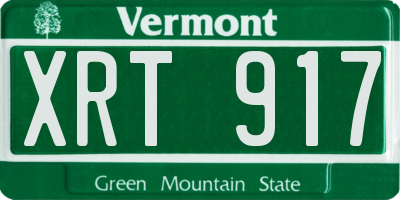 VT license plate XRT917