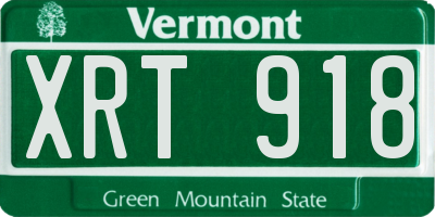 VT license plate XRT918