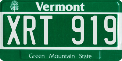 VT license plate XRT919