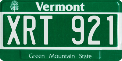 VT license plate XRT921