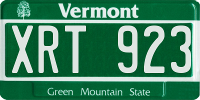 VT license plate XRT923