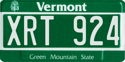 VT license plate XRT924