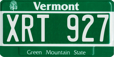 VT license plate XRT927