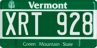 VT license plate XRT928