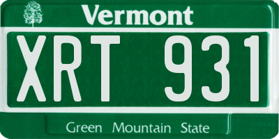 VT license plate XRT931