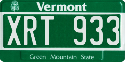 VT license plate XRT933