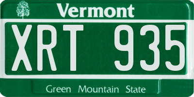 VT license plate XRT935