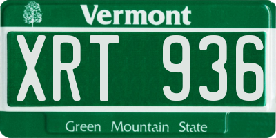VT license plate XRT936
