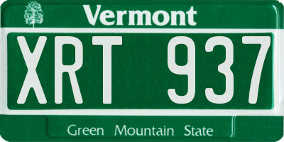 VT license plate XRT937