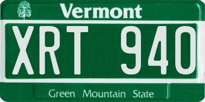 VT license plate XRT940