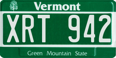 VT license plate XRT942