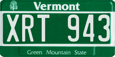 VT license plate XRT943