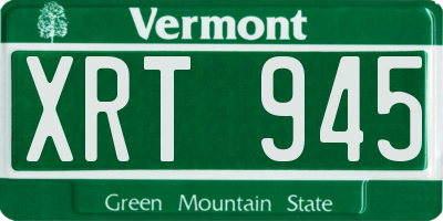 VT license plate XRT945