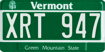 VT license plate XRT947