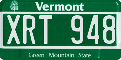 VT license plate XRT948