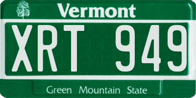 VT license plate XRT949