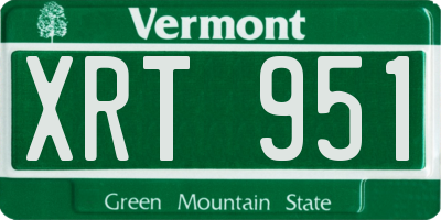 VT license plate XRT951