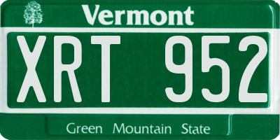 VT license plate XRT952
