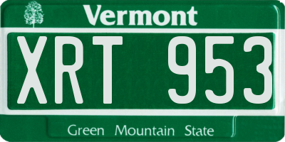 VT license plate XRT953