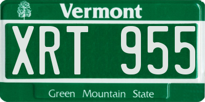 VT license plate XRT955
