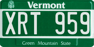 VT license plate XRT959