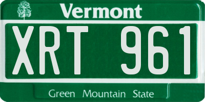 VT license plate XRT961