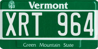 VT license plate XRT964