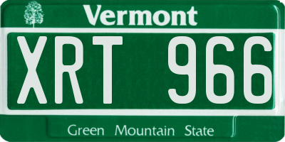 VT license plate XRT966