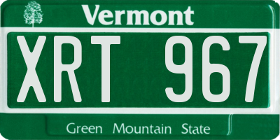 VT license plate XRT967