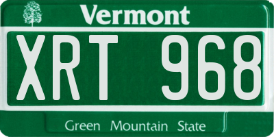 VT license plate XRT968