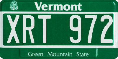 VT license plate XRT972