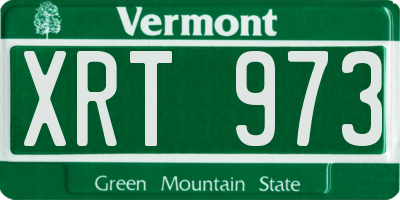 VT license plate XRT973