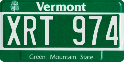VT license plate XRT974