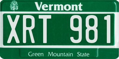 VT license plate XRT981