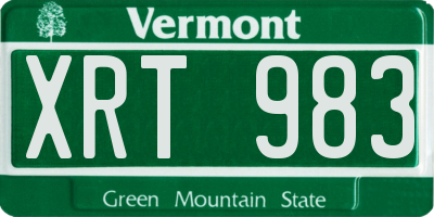 VT license plate XRT983